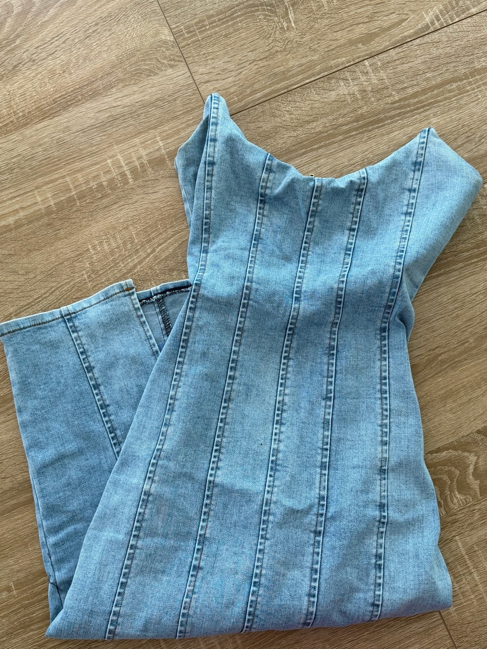 AKIRA Light Blue Denim Straight Leg Dress